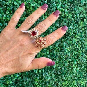 Emerald Austrian Crystal Clear Baguette Austrian Crystals 18k Yellow Gold Electr